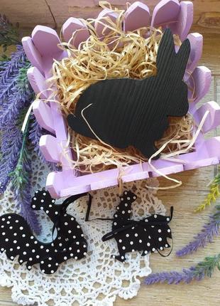 Статуэтка деревянная заец для декора или украшения помещения в стиле сканди