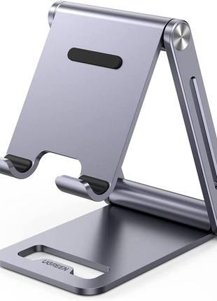 Держатель подставка ugreen настольная для телефона алюминиевая grey (lp263)