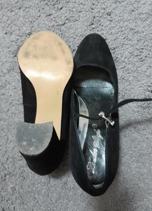 Туфли черные замшевые 39 размер4 фото
