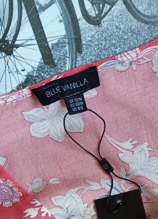 Длинное макси розовое платье на пуговицах blue vanilla в цветочный принт натуральный состав вискоза9 фото