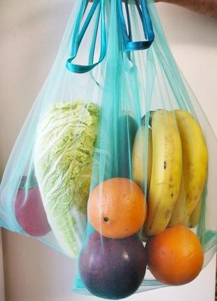 Пакет-майка з сітки для покупок, овочів, фруктів|шопер авоська, сумка для покупок2 фото