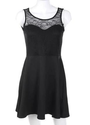 Платье черное нарядное с кружевом h&m7 фото