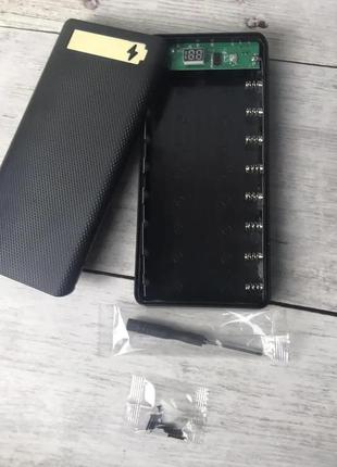 Корпус павербанк power bank 5 в 2а на 8 акумуляторів 18650 чорний2 фото