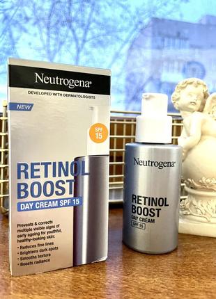 Денний крем для обличчя neutrogena anti-age retinol boost day cream spf 15