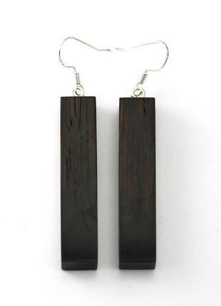 Сережки з дерева з епоксидною смолою (133)1 фото