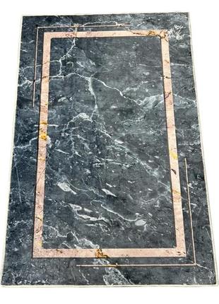 Універсальний килим 0.5x0.8м на гумовій основі digital bamboo сіро-синій мармур s104