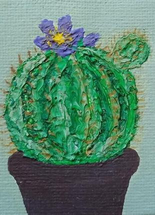 Рисунок акриловыми красками "кактус"1 фото