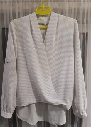 Блузка біла у полоску1 фото