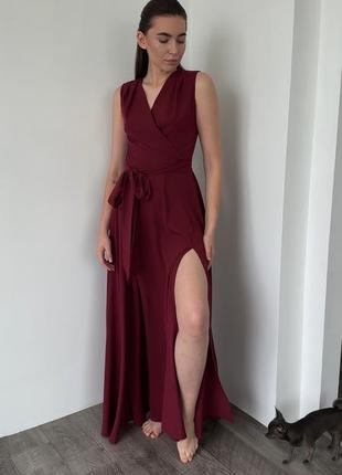Платье бордового цвета1 фото