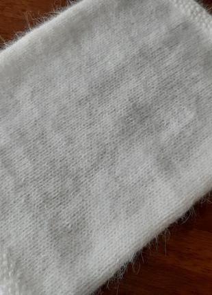 Пухнастий шарф снуд з ангори, в'язаний снуд, ручна робота5 фото