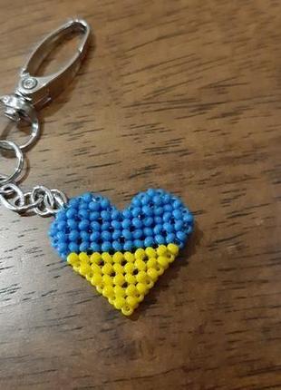Брелок сердце флаг украины, патриотичный брелок для ключей3 фото