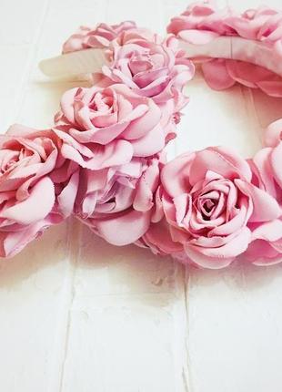Обруч для волос "розы розовые"