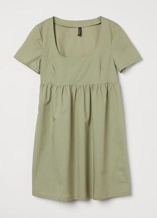 Фірмова бавовняна, легка сукня oversize оливкового кольору, р. 38 (s-m).1 фото