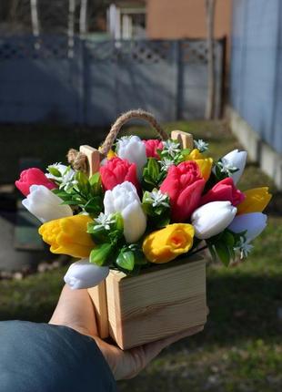 Тюльпаны из сувенирного мыла1 фото
