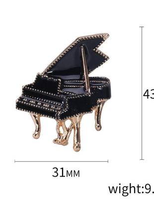 Брошь «рояль» - стильное, ювелирное украшение для музыканта.3 фото