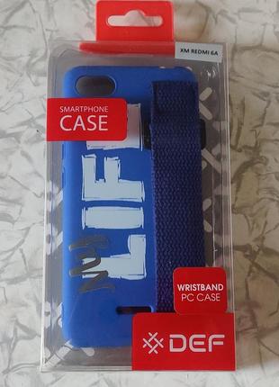 Чохол def xiaomi redmi 6a wristband pc case blue1 фото