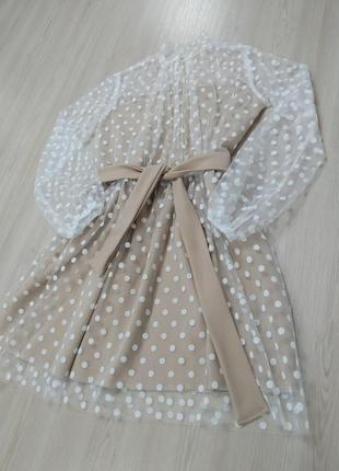 Плаття в білий горошок2 фото