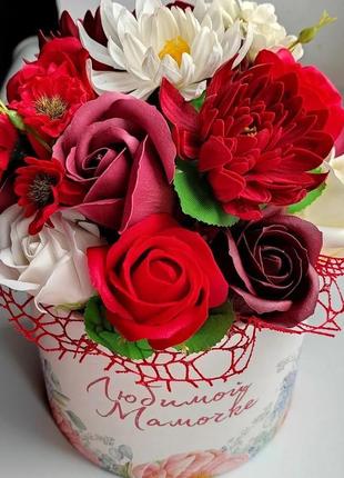 Мильні квіти, букет з мильних троянд, композиція квіти з мила, троянди з мила модель № 80