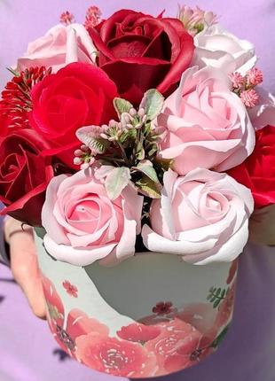 Букет з мильних троянд, мильний букет, композиція квіти з мила, троянди з мила № 94