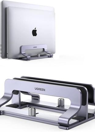 Настільна вертикальна подвійна підставка для ноутбука ugreen silver (lp258)