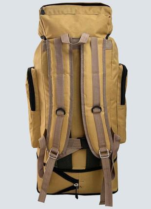 Армійський рюкзак тактичний 70 л водонепроникний туристичний рюкзак. колір: койот5 фото