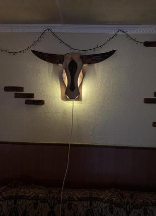 Светильник настенный светодиодный бра "бык"5 фото