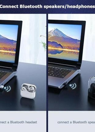 Bluetooth-адаптер orico usb bluetooth 5.0 приймач, передавач для комп'ютера, ноутбука white (bta-508)6 фото