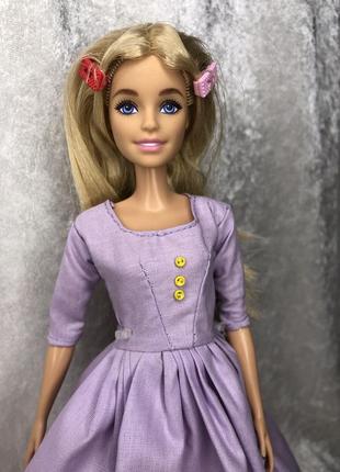 Одежда для кукол барби, фиолетовое платье. наряд для куклы барби3 фото