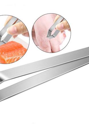 Пинцет кухонный для извлечения рыбьих костей, нержавейка.