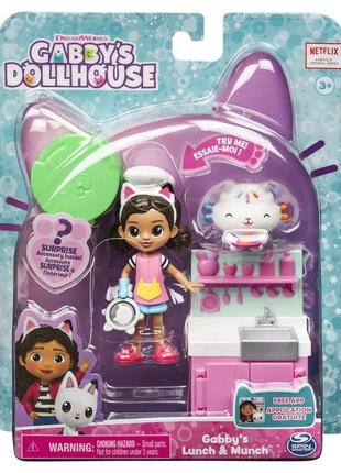Кукла gabby’s dollhouse, кухонный набор. оригинал