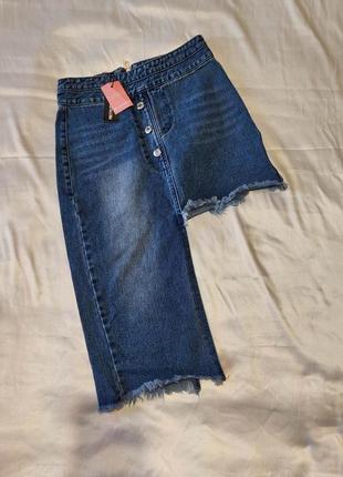 Новая асимметричная джинсовая юбка2 фото
