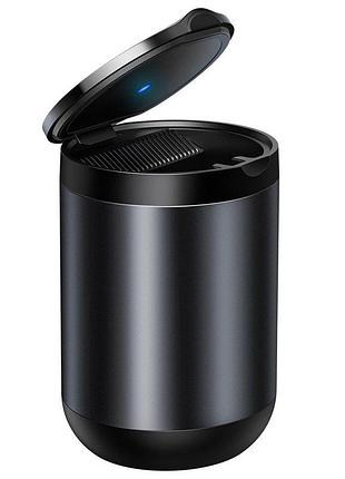 Автомобильная мини-пепельница baseus со светодиодной подсветкой dark gray (cryhg01-0g)