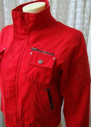 Куртка жакет червона бавовна xdf р.42-44 6567а1 фото