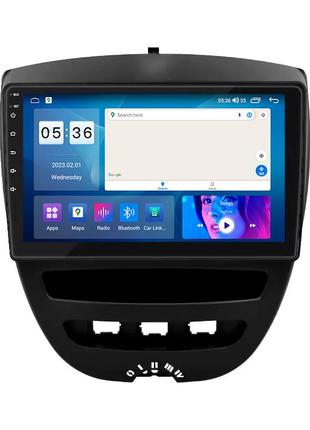 Штатна магнітола lesko для peugeot 107 i рестайлинг 2 2012-2014 екран 10" 2/32gb carplay 4g wi-fi gps prime