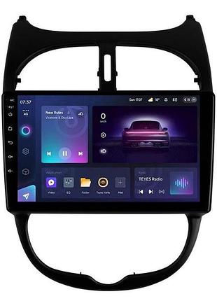 Штатна магнітола teyes cc3 2k 4+64 gb peugeot 206 1998-2012 9"