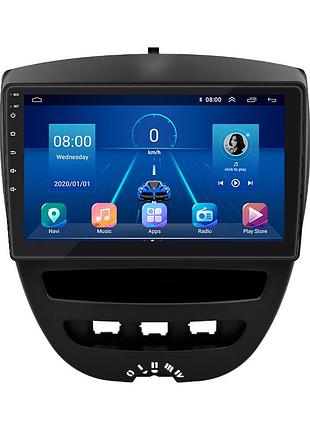 Штатна магнітола lesko для peugeot 107 i 2005-2009 екран 10" 6/128gb 4g wi-fi gps top