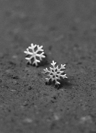 Сережки сніжинки1 фото