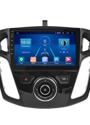 Штатна магнітола lesko для ford focus iii рестайлинг 2014-2019 екран 9" 6/128gb 4g wi-fi gps top