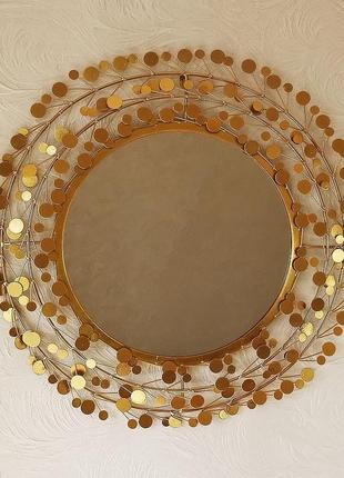 Декоративне дзеркало зі скла та металу в золоті гранд презент ...