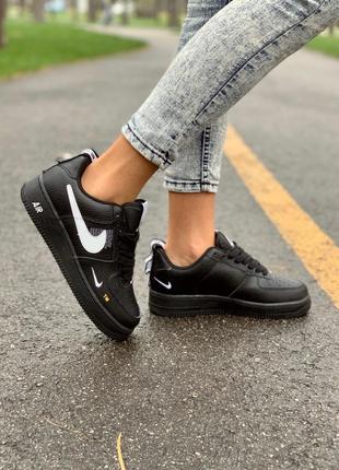 Кроссовки nike  air force 1 af1 utility black low кросівки4 фото