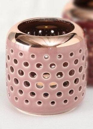 Свічник h9.5см рожева кераміка гранд презент 1017978