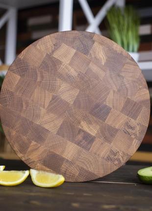 Круглая торцевая разделочная доска naturwood из дуба, диаметр 32 см4 фото