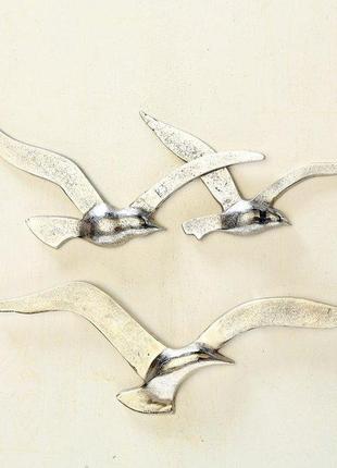 Набір 2-х настінний декор чайки срібло w35см гранд презент 101...