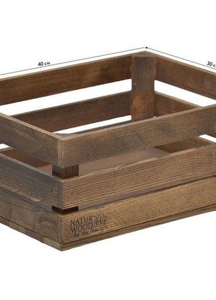 Темний дерев`яний ящик naturwood  ( 40 х 30 х 17 см)2 фото