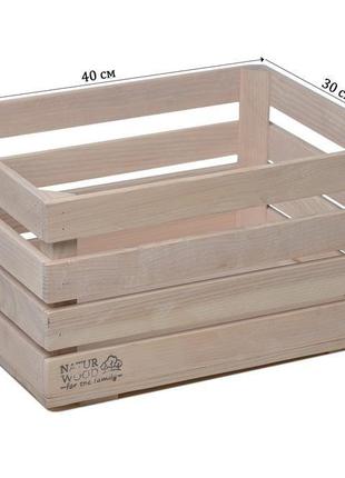 Белый деревянный  ящик naturwood  40 х 30 х 22 см3 фото
