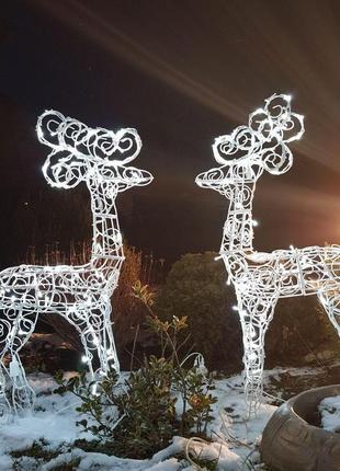 Олень новорічний 130 см led гірлянда 100 лампочок гранд презен...