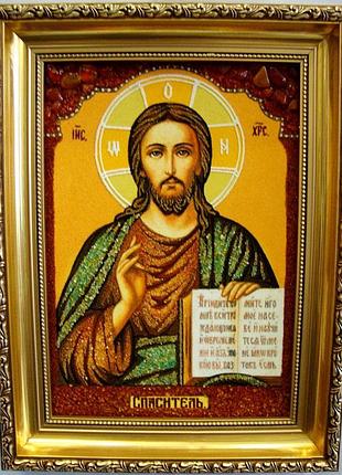 Ікона з бурштину ісус христос і-08 господь вседержитель гранд ...