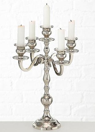 Свічник варас сріблястий канделябр h50см гранд презент 3160900