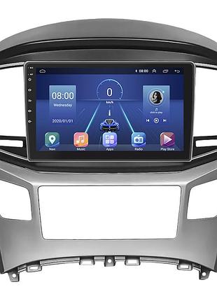 Штатна магнітола lesko для hyundai h-1 ii рестайлинг 2015-2018 екран 9" 4/32gb 4g wi-fi gps top