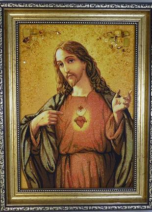 Ікона з бурштину ісус христос і-16 господь вседержитель гранд ...